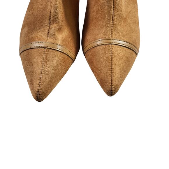 NEW Journee Collection Embrie women ankle bootie tan two-tone faux suede SZ 8M - Picture 4 of 6